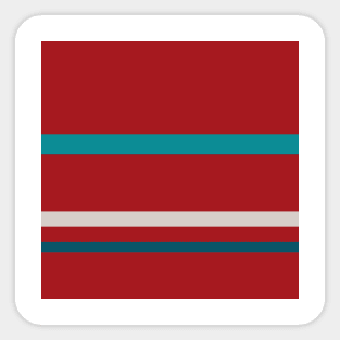 A singular merge of Rouge, Blush, Silver, Dark Cyan and Petrol stripes. Sticker